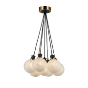 Artcraft - AC11877SW - Seven Light Pendant - Gem - Black and Brushed Brass