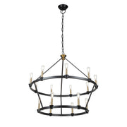 Artcraft - AC11985BB - 15 Light Chandelier - Notting Hill - Black and Brushed Brass
