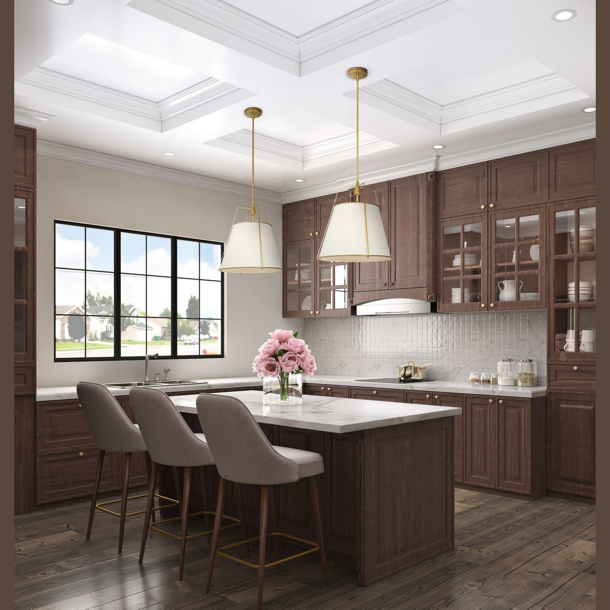 Artcraft - SC13363BR - Three Light Pendant - Pullman - Brass