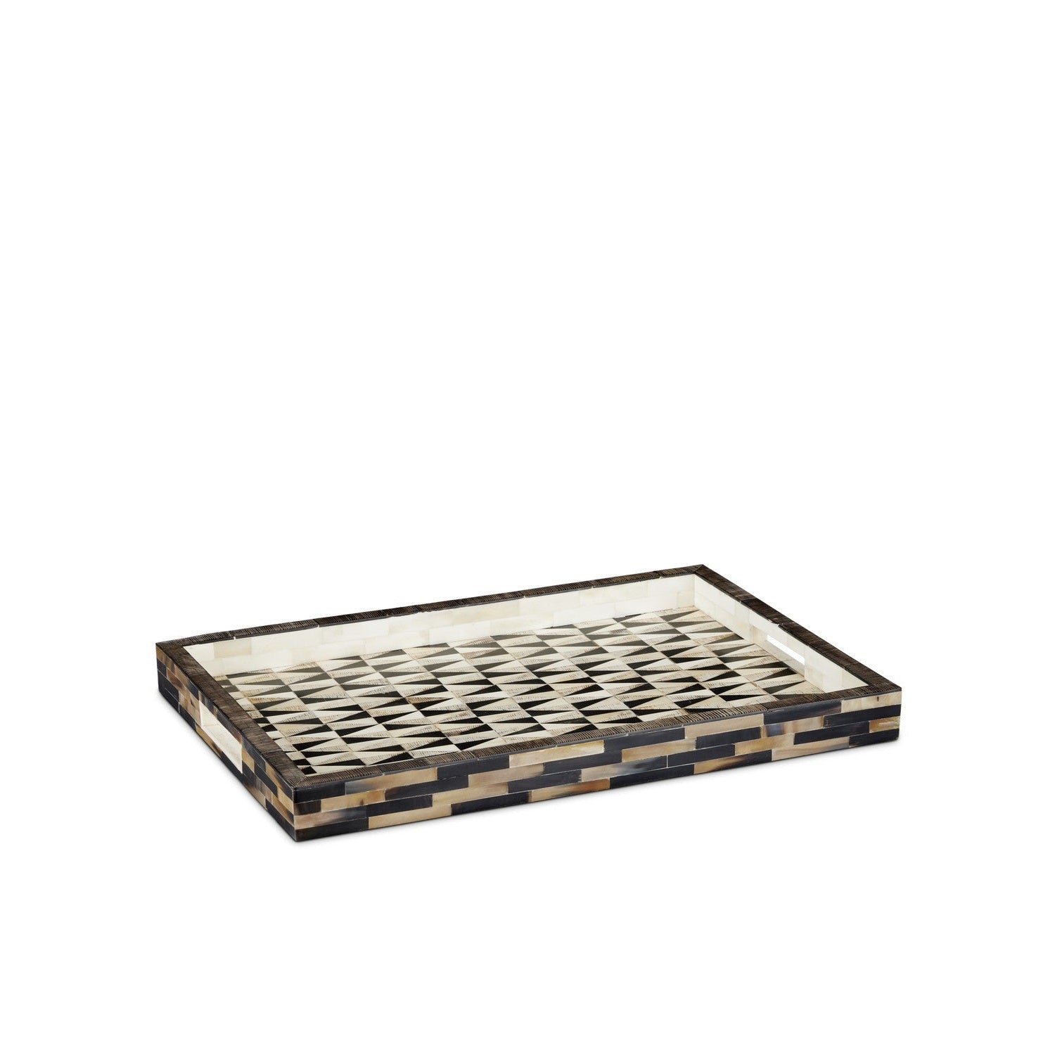 Currey and Company - 1200-0759 - Tray - Aldo Tray - Natural/Black/White