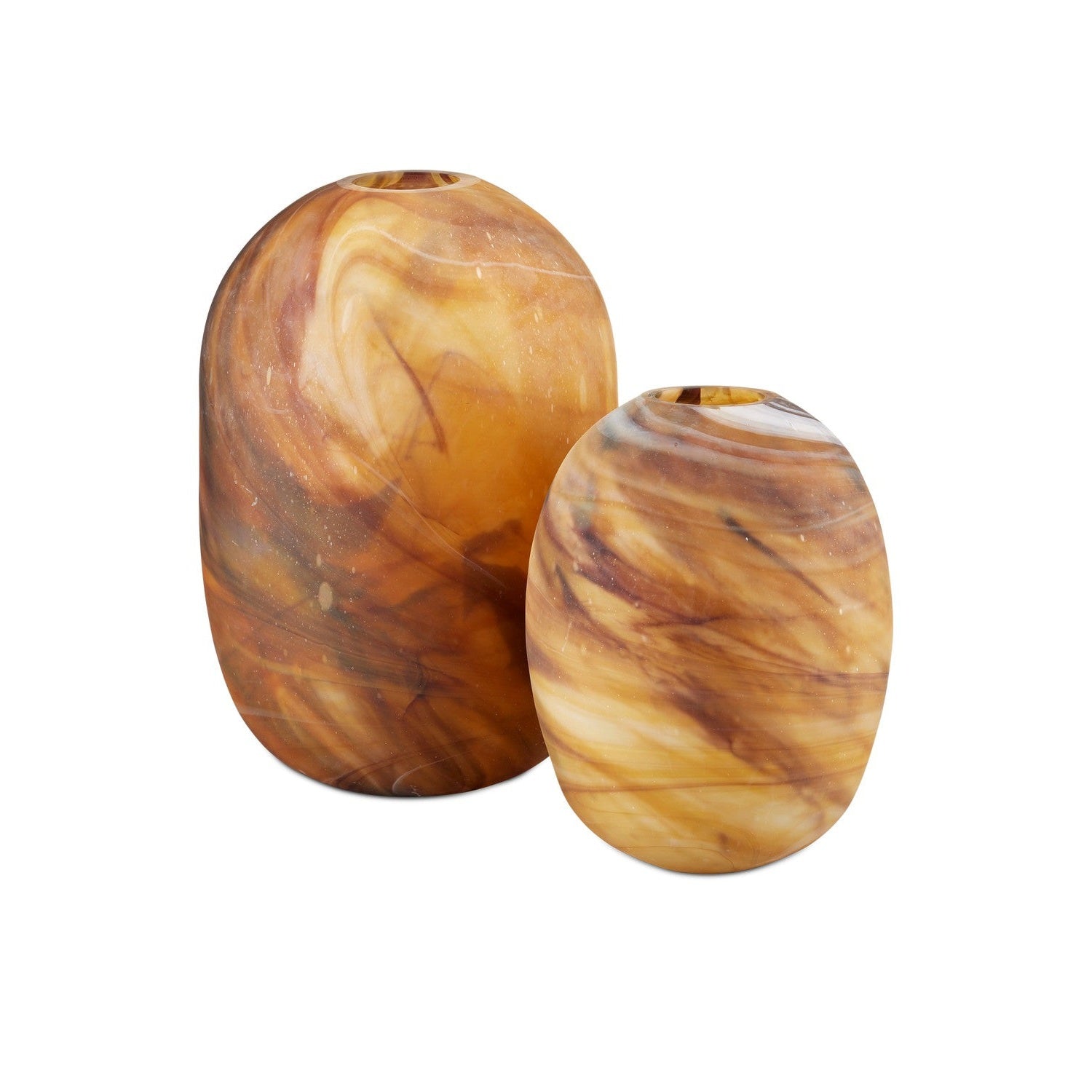 Currey and Company - 1200-0761 - Vase Set of 2 - Desert Storm Vase Set of 2 - Dark Amber Swirl