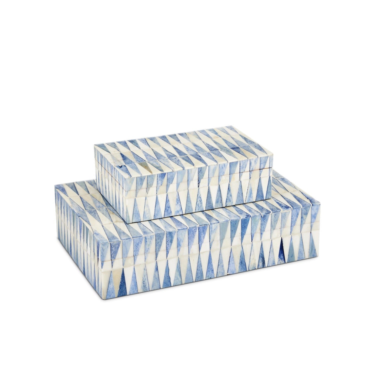 Currey and Company - 1200-0762 - Box Set of 2 - Nadene Collection - Blue/White