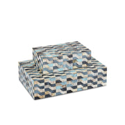 Currey and Company - 1200-0763 - Box Set of 2 - Ezra Collection - Blue/Natural/Linen