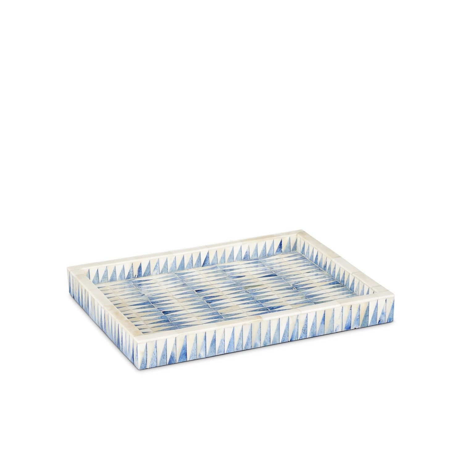 Currey and Company - 1200-0764 - Tray - Nadene Collection - Blue/White