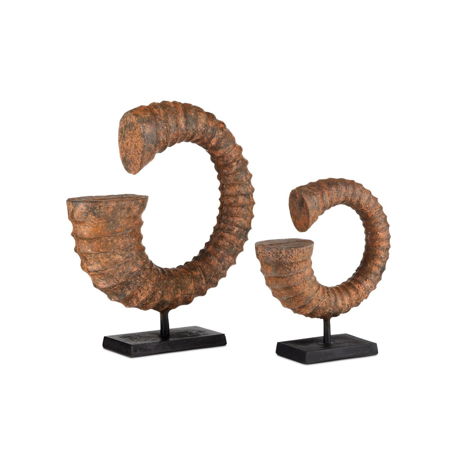 Currey and Company - 1200-0769 - Horn Set of 2 - Faux Horn Set of 2 - Rustic/Black