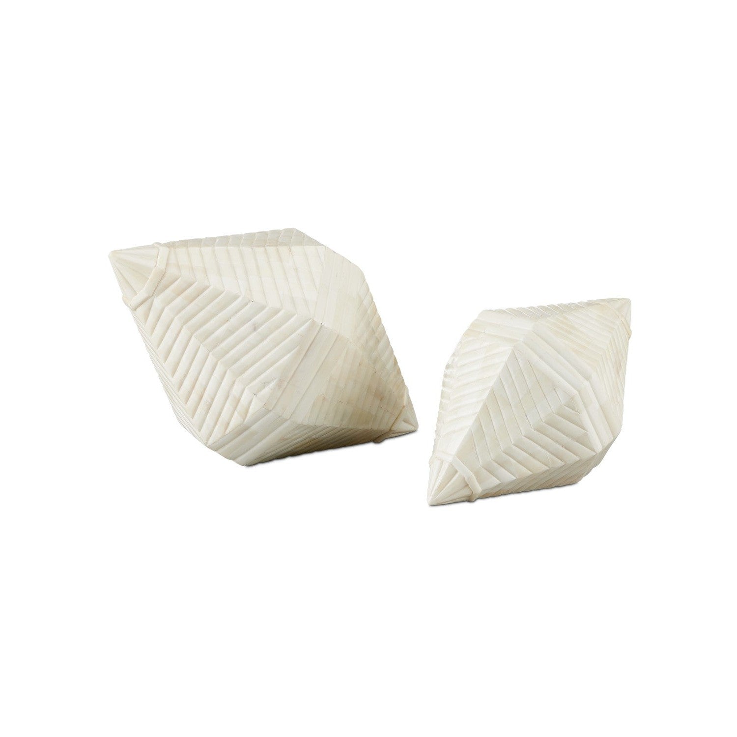 Currey and Company - 1200-0771 - Pavi Bone Prism Set of 2 - Pavi Bone Prism Set of 2 - Natural