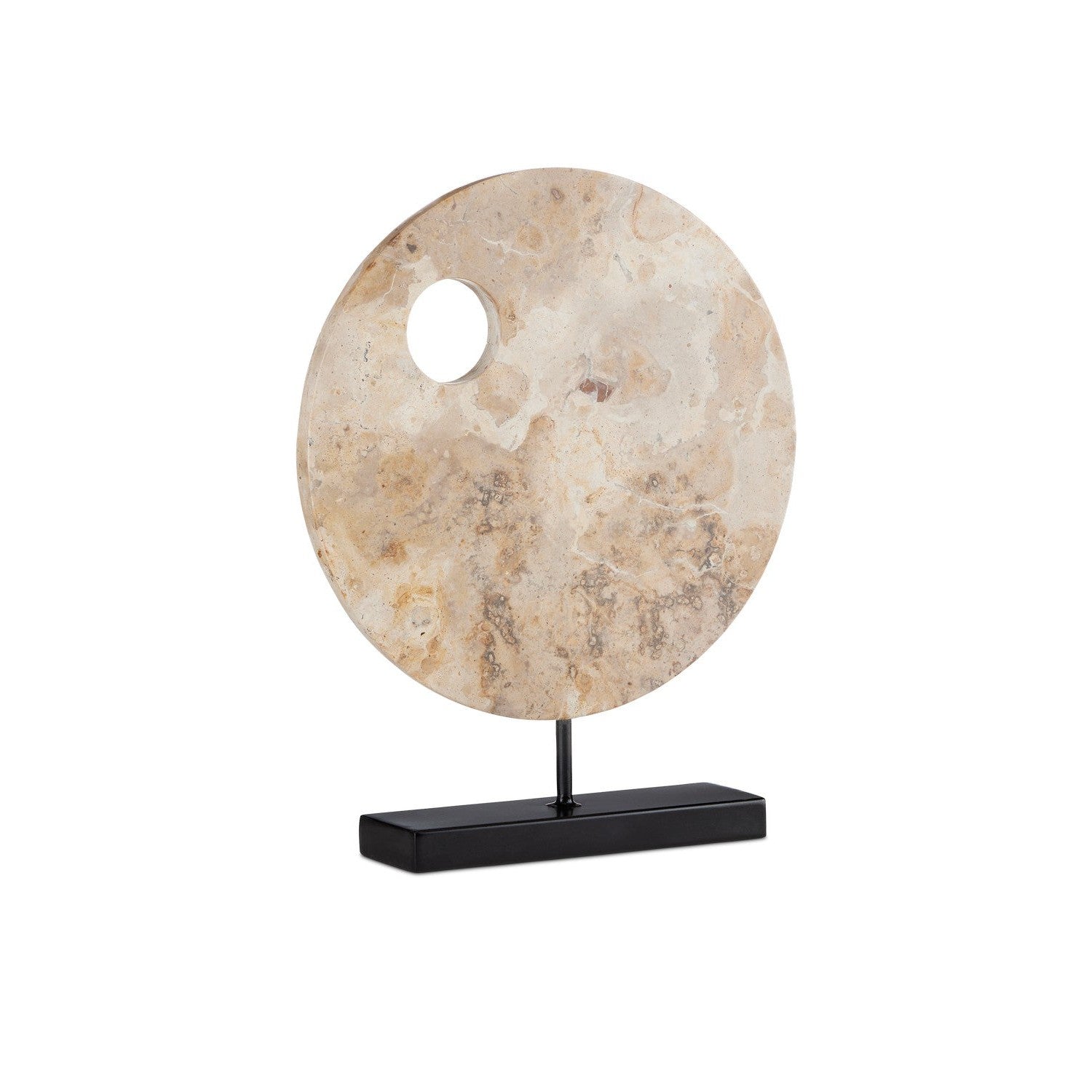 Currey and Company - 1200-0772 - Disc - Wes Marble Disc - Natural/Black