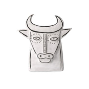 Currey and Company - 1200-0792 - Thomas the Bull - Thomas the Bull - Washed White/Black