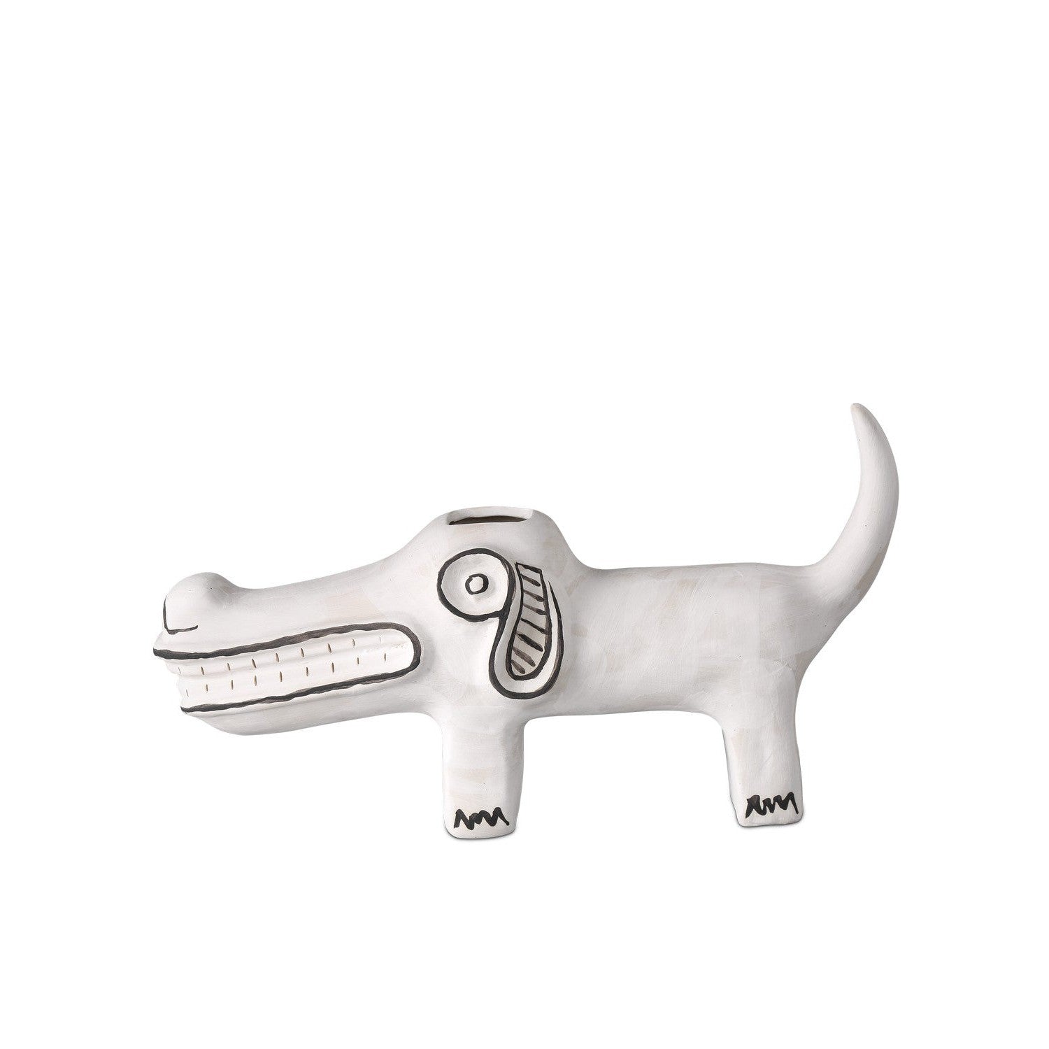 Currey and Company - 1200-0794 - Spot the Dog - Spot the Dog - Washed White/Black