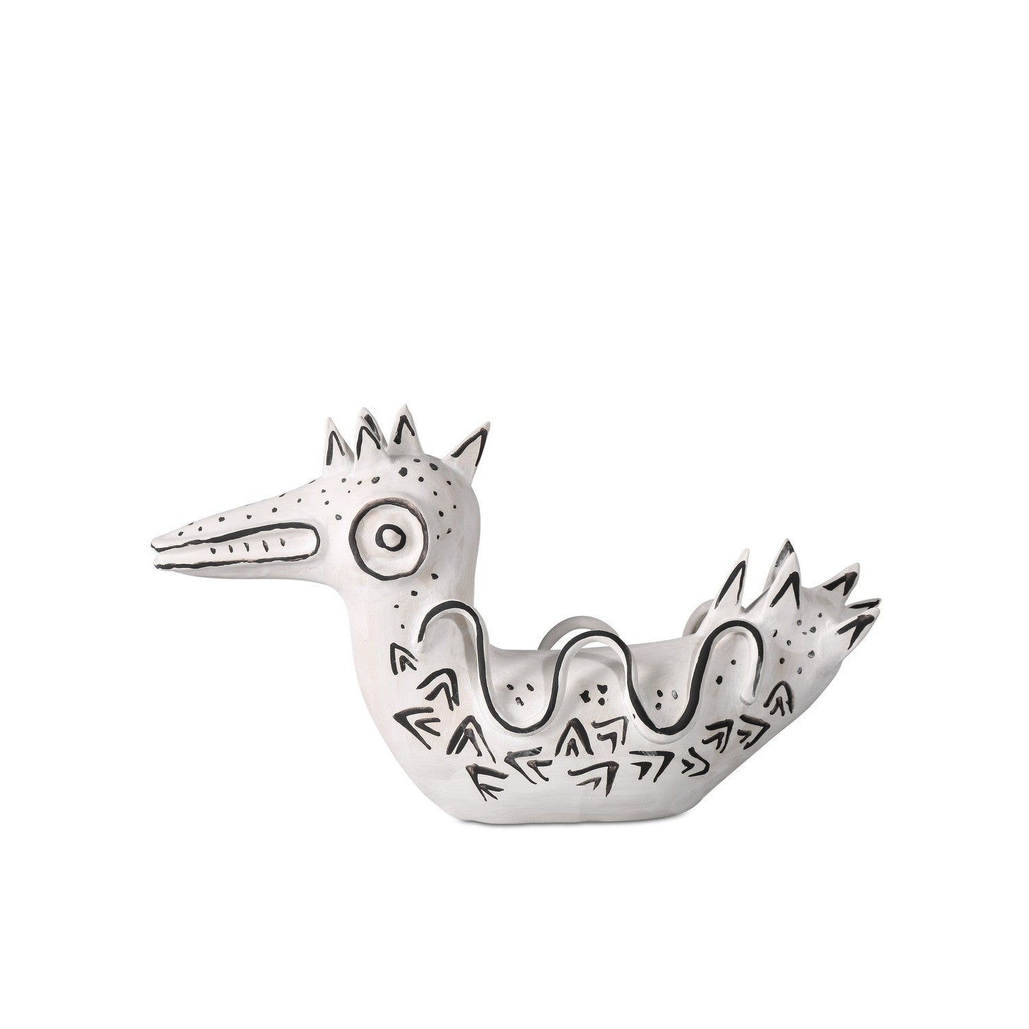 Currey and Company - 1200-0795 - Eunice the Duck - Eunice the Duck - Washed White/Black