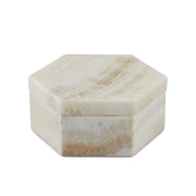 Currey and Company - 1200-0801 - Box - Arco Onyx Hexagon Box - Natural