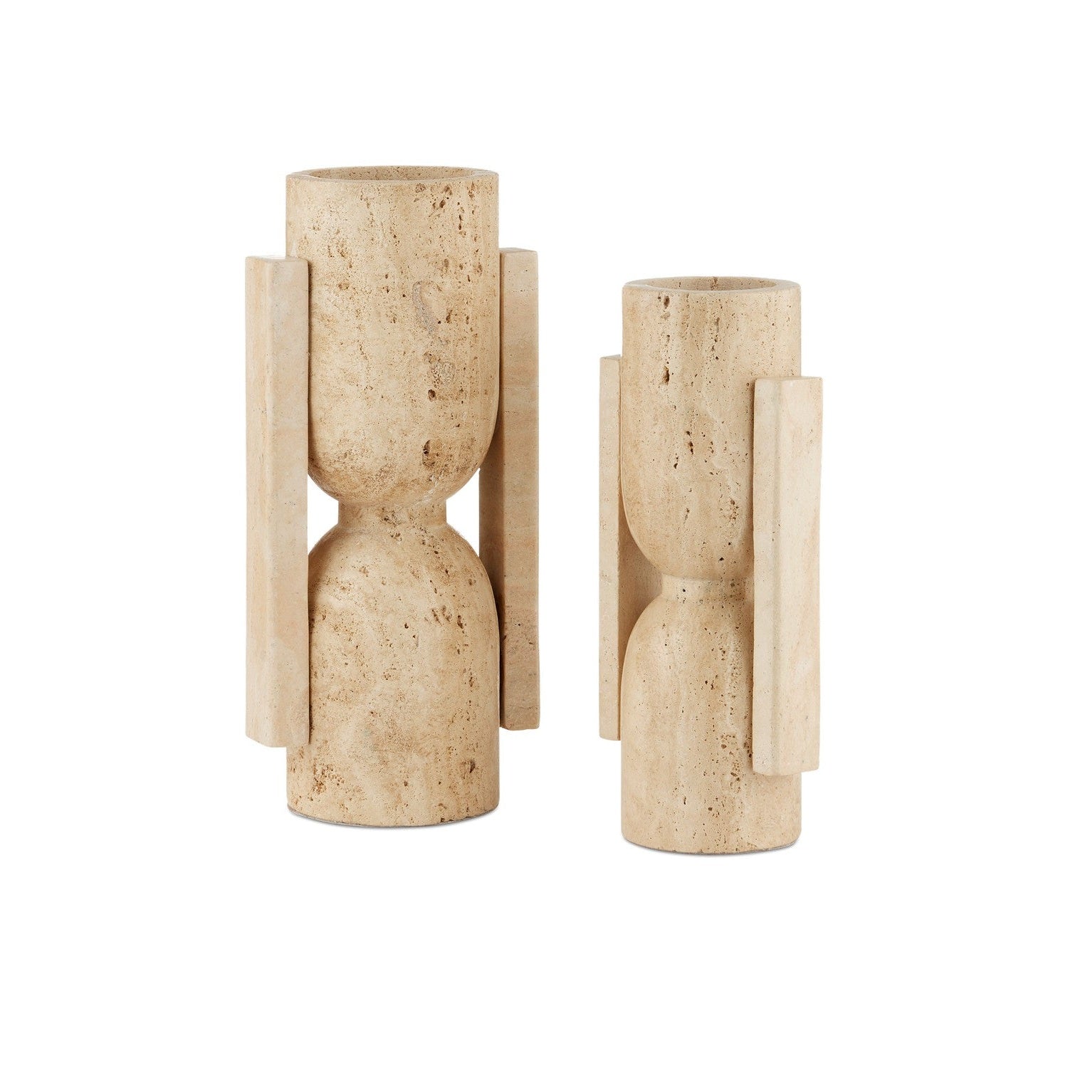 Currey and Company - 1200-0815 - Vase - Stone Vase, Face to Face Set of 2 - Natural