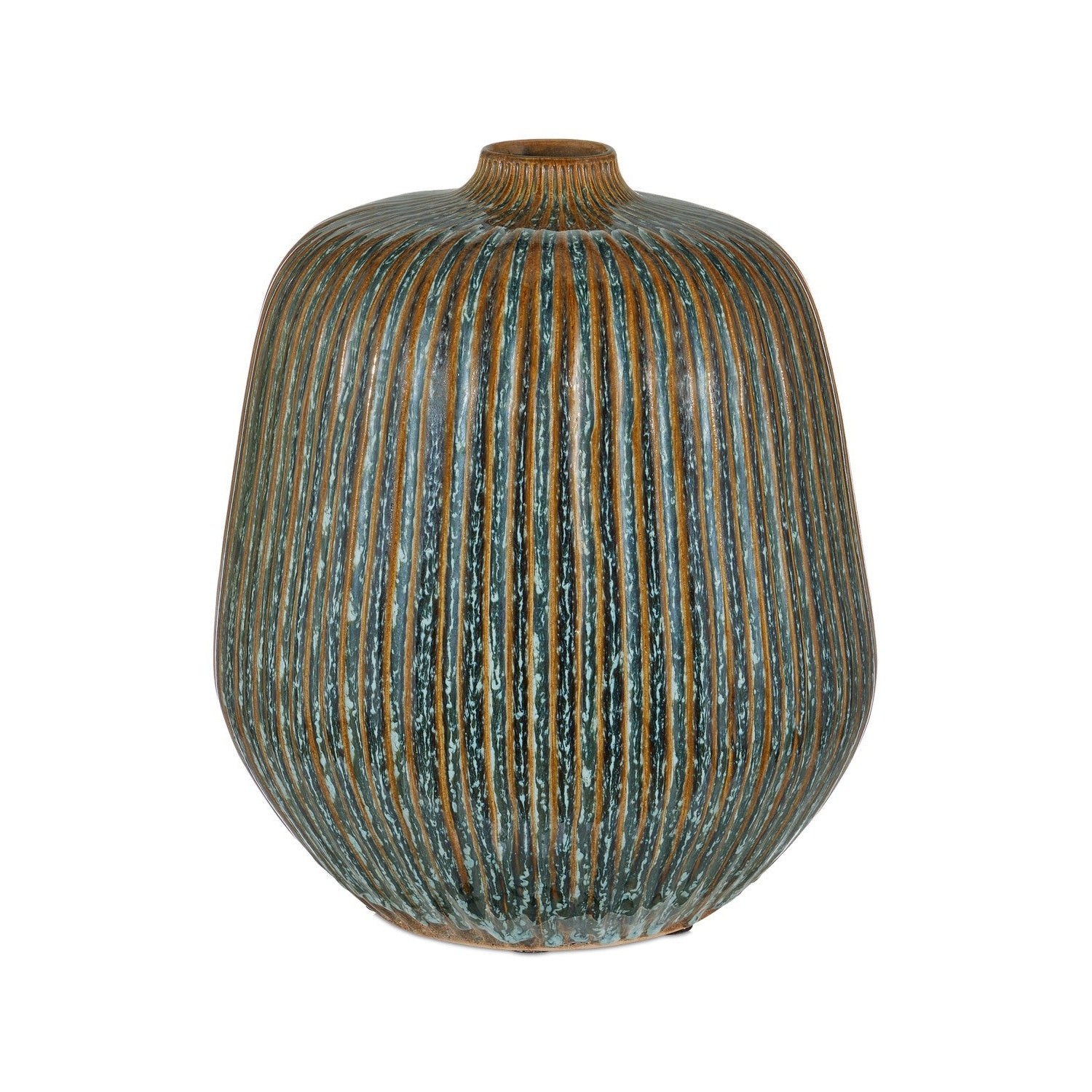 Currey and Company - 1200-0824 - Vase - Shoulder Medium Vase - Reactive Blue/Brown