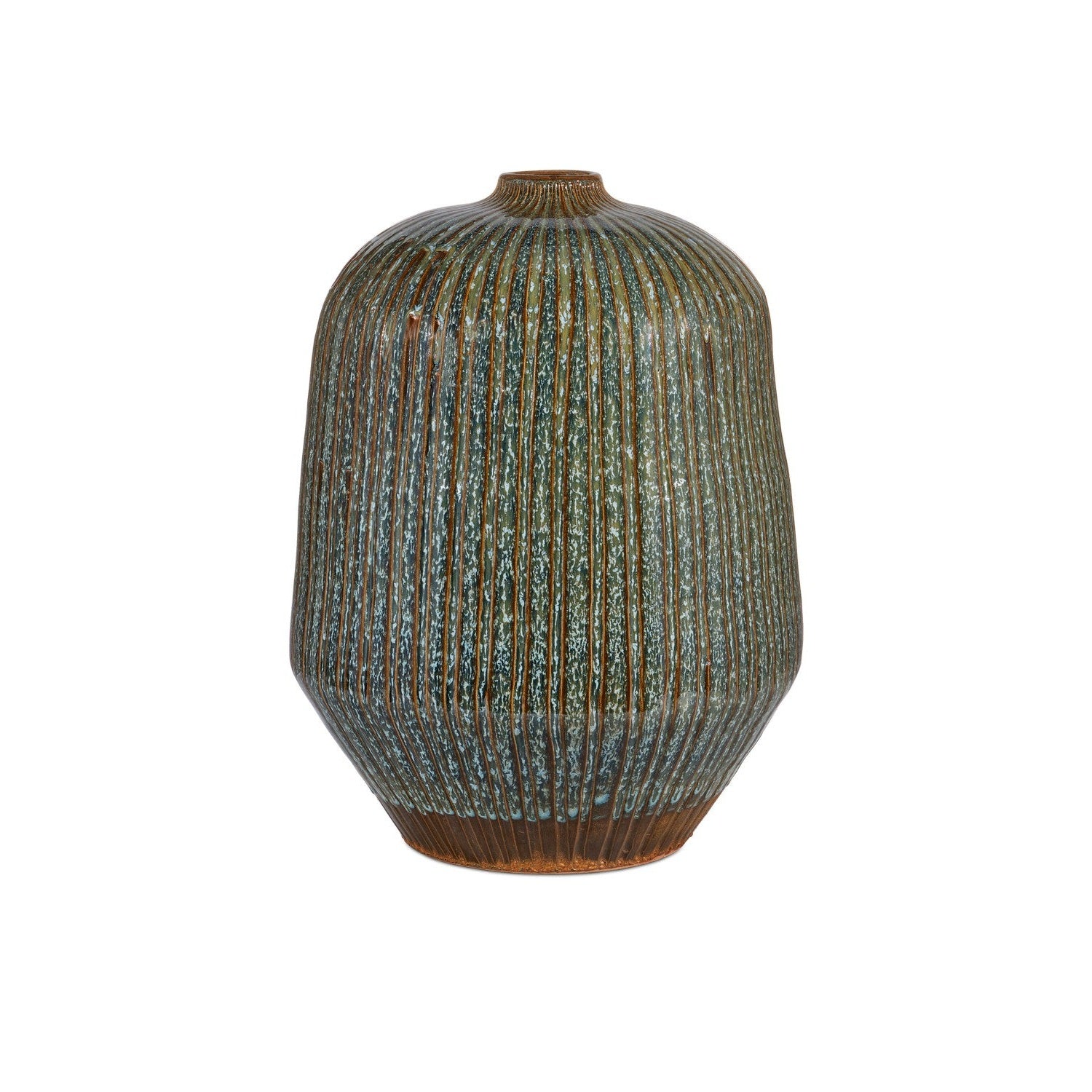 Currey and Company - 1200-0825 - Vase - Shoulder Large Vase - Reactive Blue/Brown
