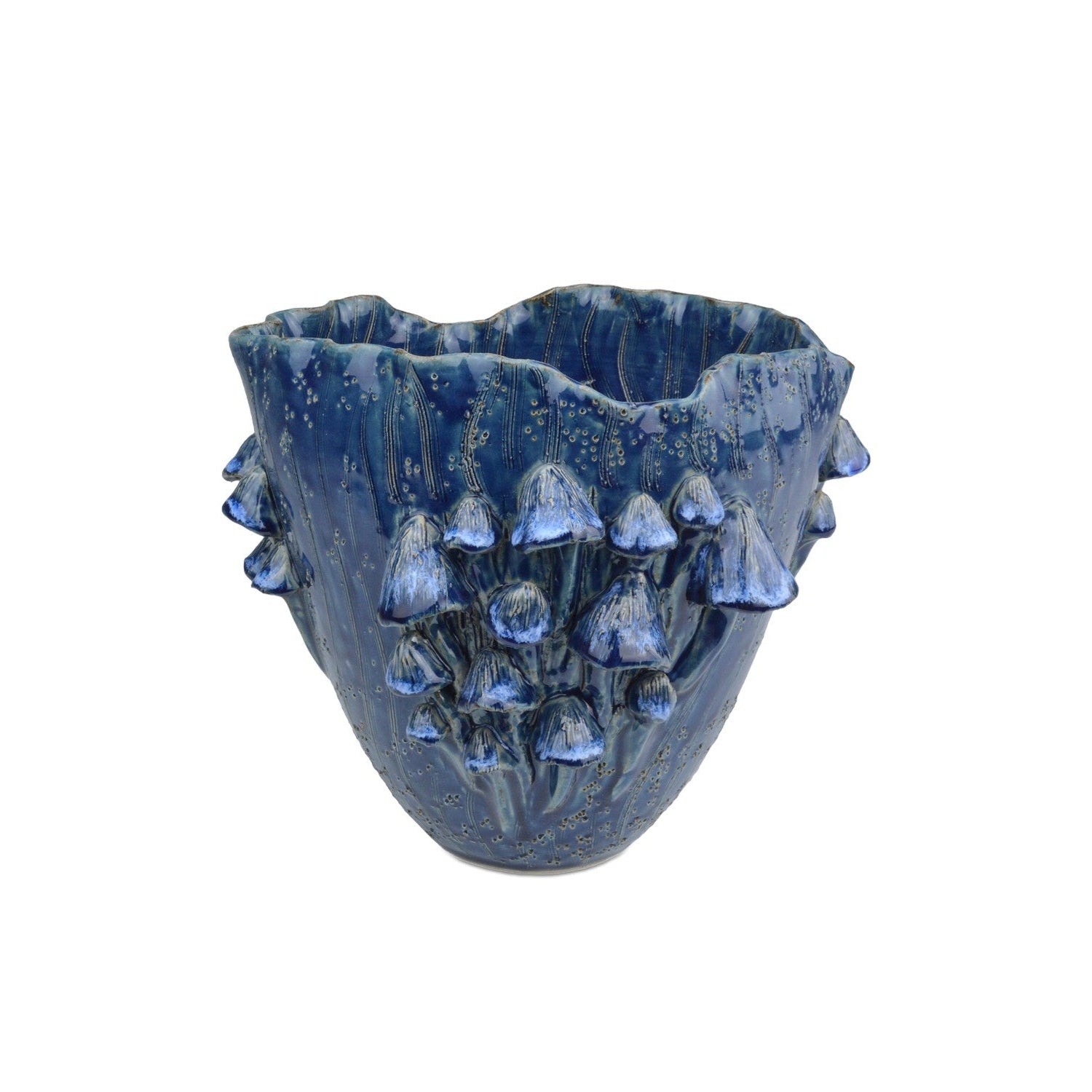 Currey and Company - 1200-0828 - Vase - Conical Mushrooms Collection - Dark Blue