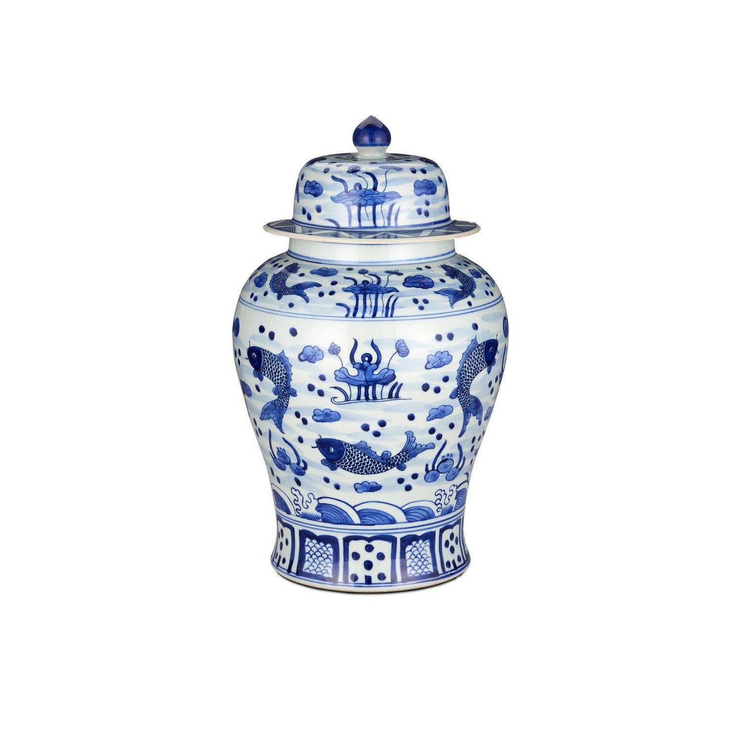 Currey and Company - 1200-0838 - Jar - South Sea Collection - Imperial Blue/Off White
