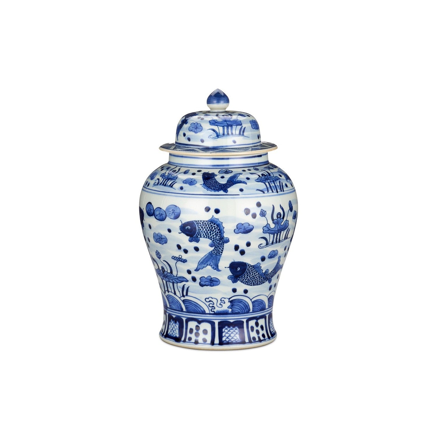 Currey and Company - 1200-0839 - Jar - South Sea Collection - Imperial Blue/Off White