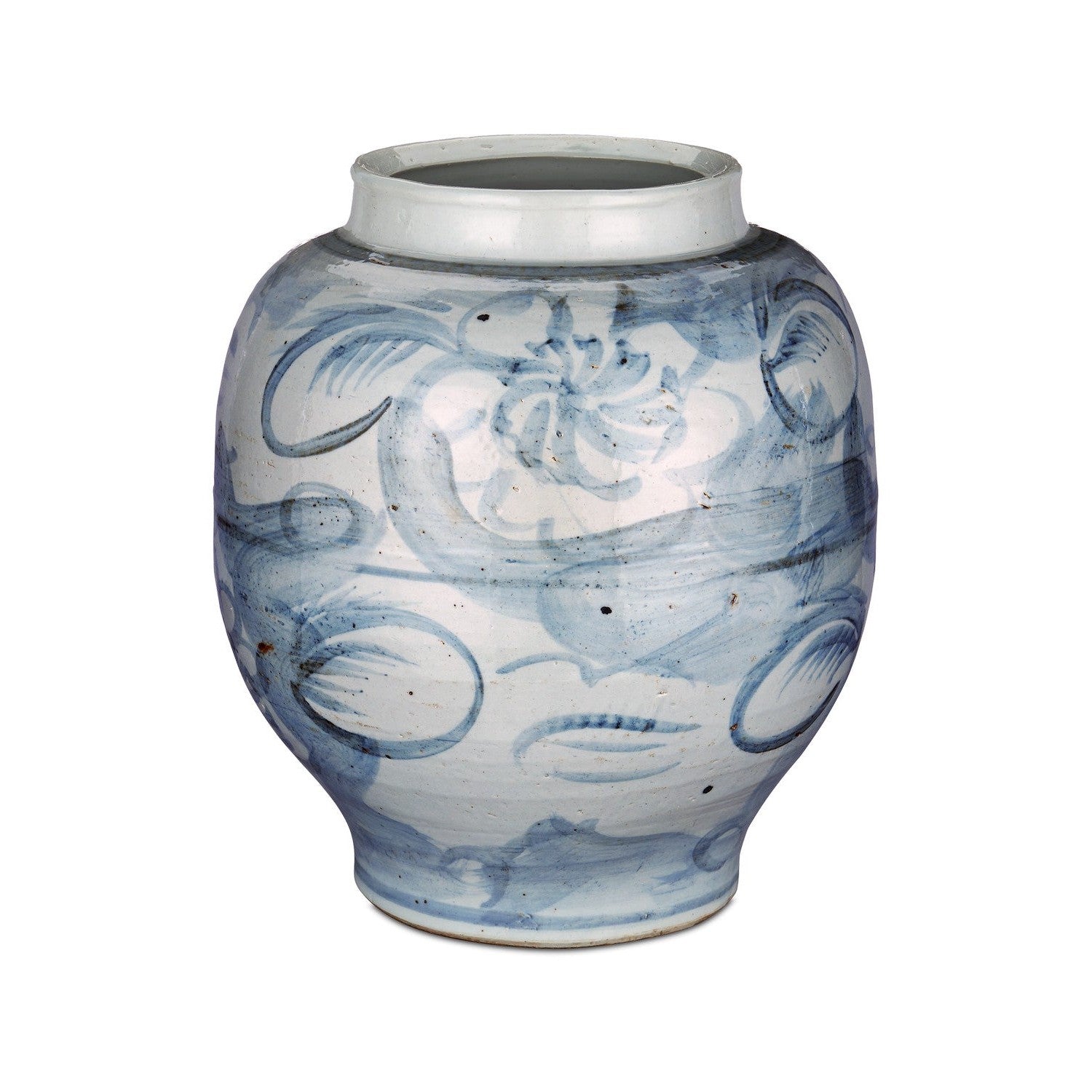 Currey and Company - 1200-0843 - Preserve Pot - Ming-Style Collection - Off White/Pale Blue