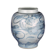 Currey and Company - 1200-0843 - Preserve Pot - Ming-Style Collection - Off White/Pale Blue