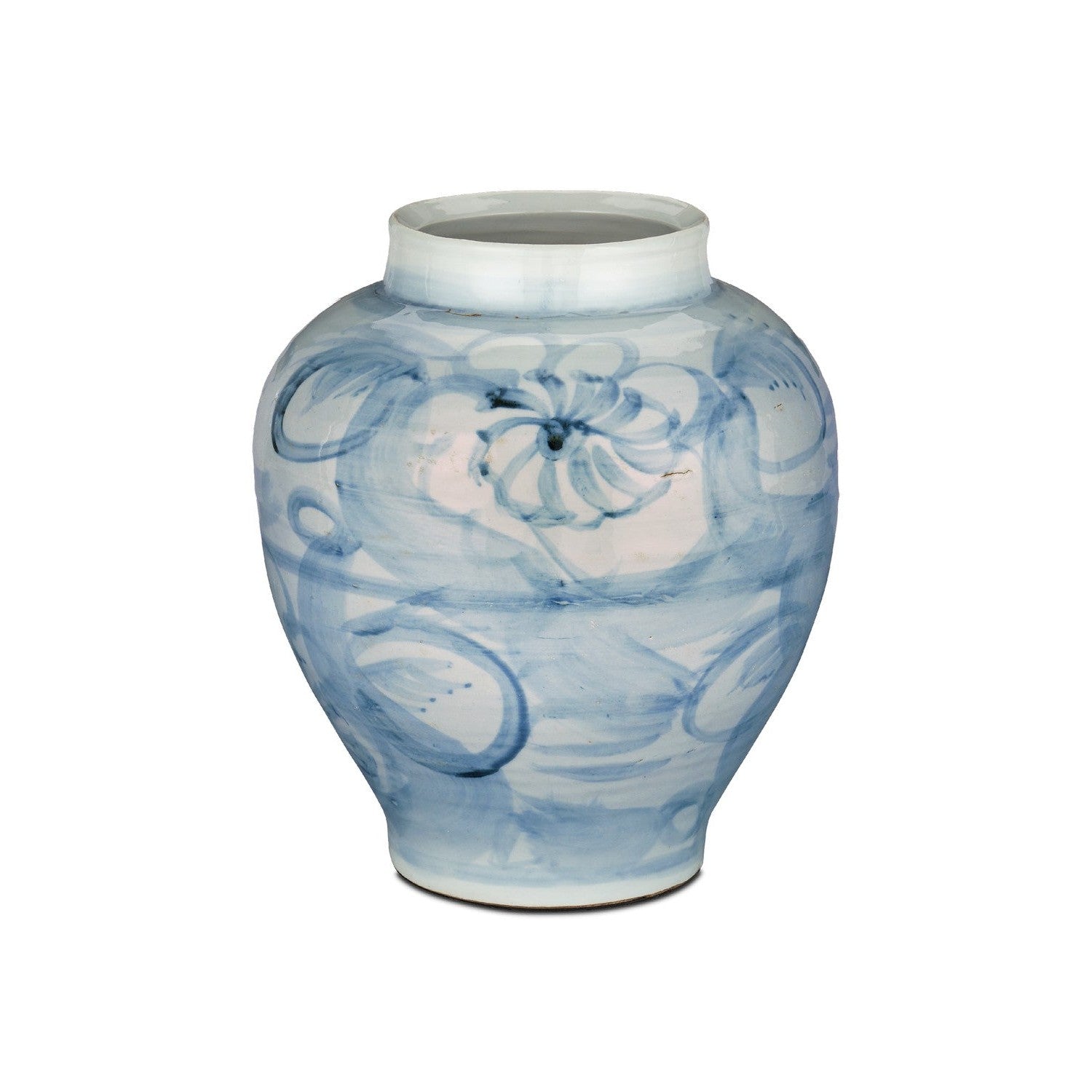 Currey and Company - 1200-0844 - Preserve Pot - Ming-Style Collection - Off White/Pale Blue