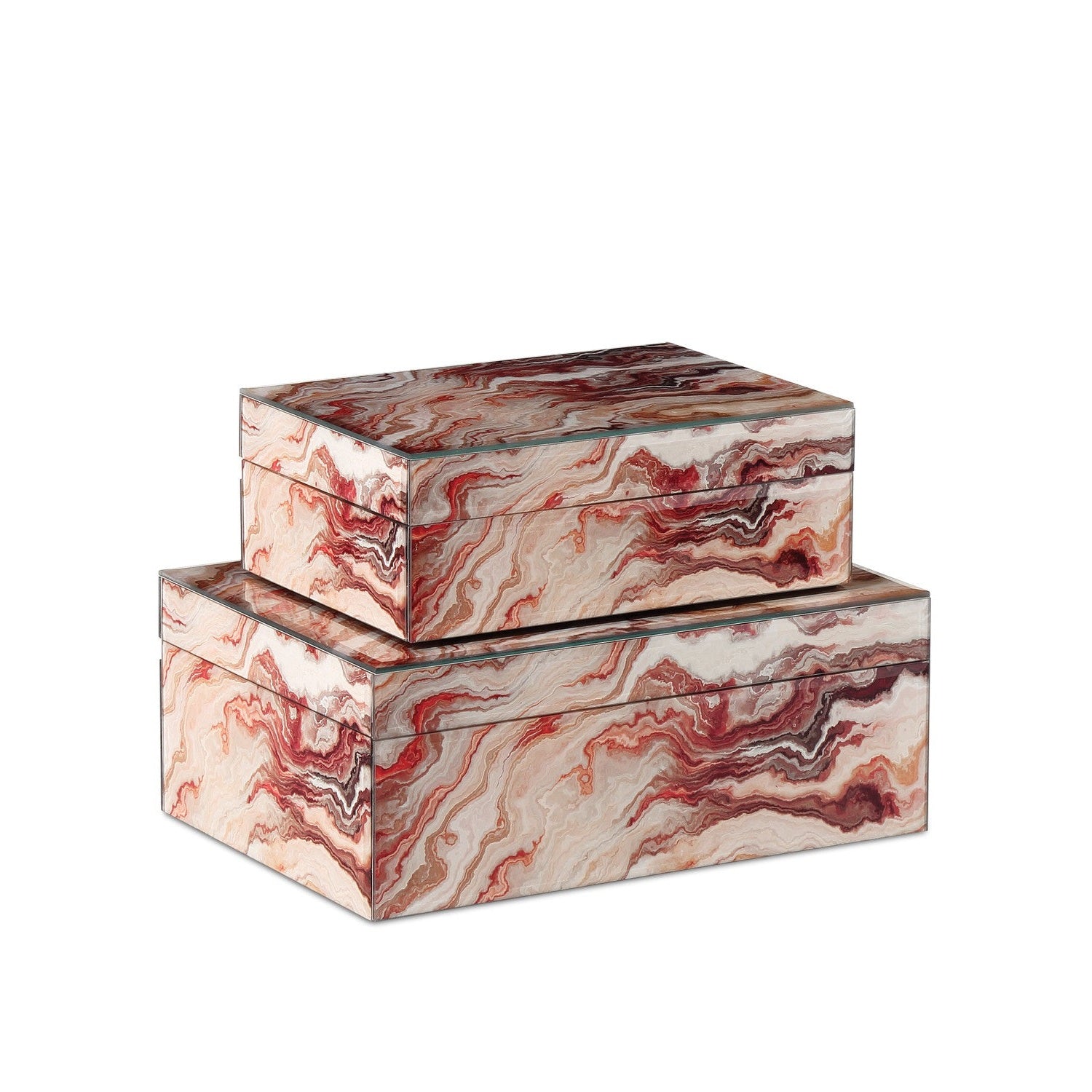 Currey and Company - 1200-0856 - Box Set of 2 - Interstellar Collection - Red Swirl