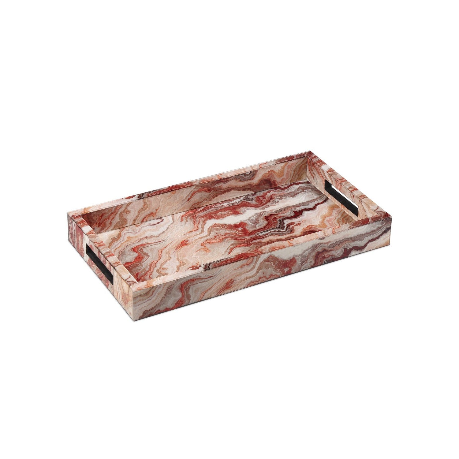 Currey and Company - 1200-0857 - Tray - Interstellar Collection - Red Swirl