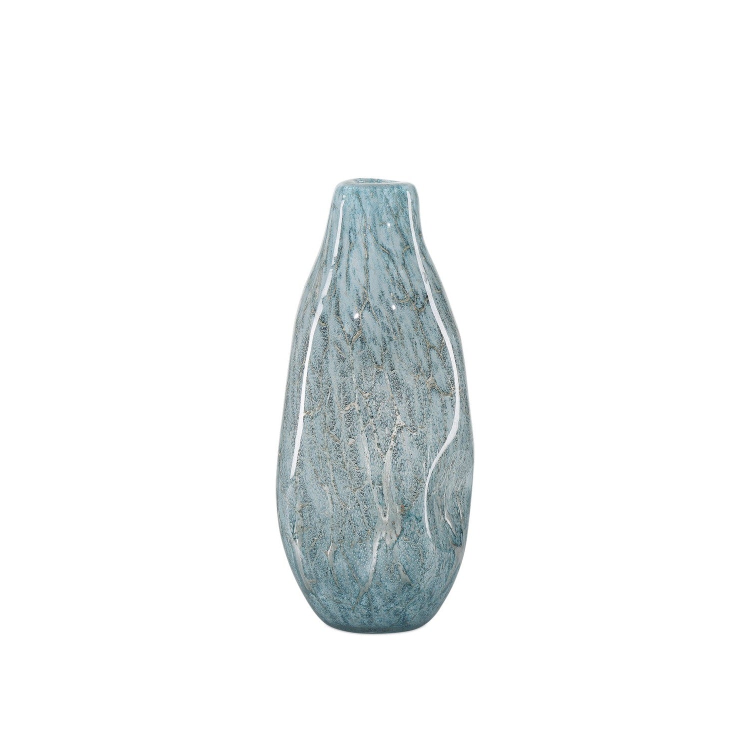 Currey and Company - 1200-0858 - Vase - Tyne Collection - Pale Blue/Gold