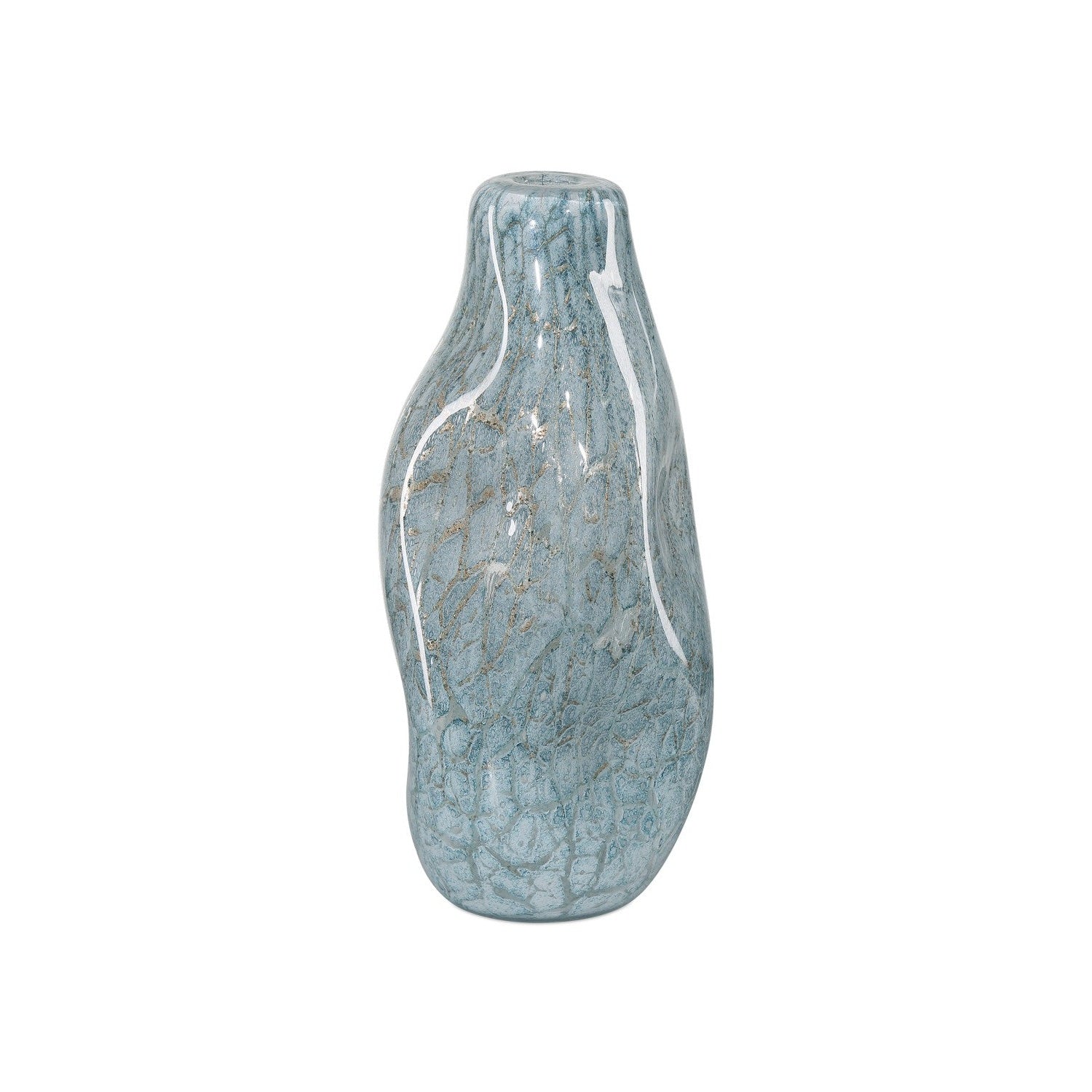 Currey and Company - 1200-0859 - Vase - Tyne Collection - Pale Blue/Gold