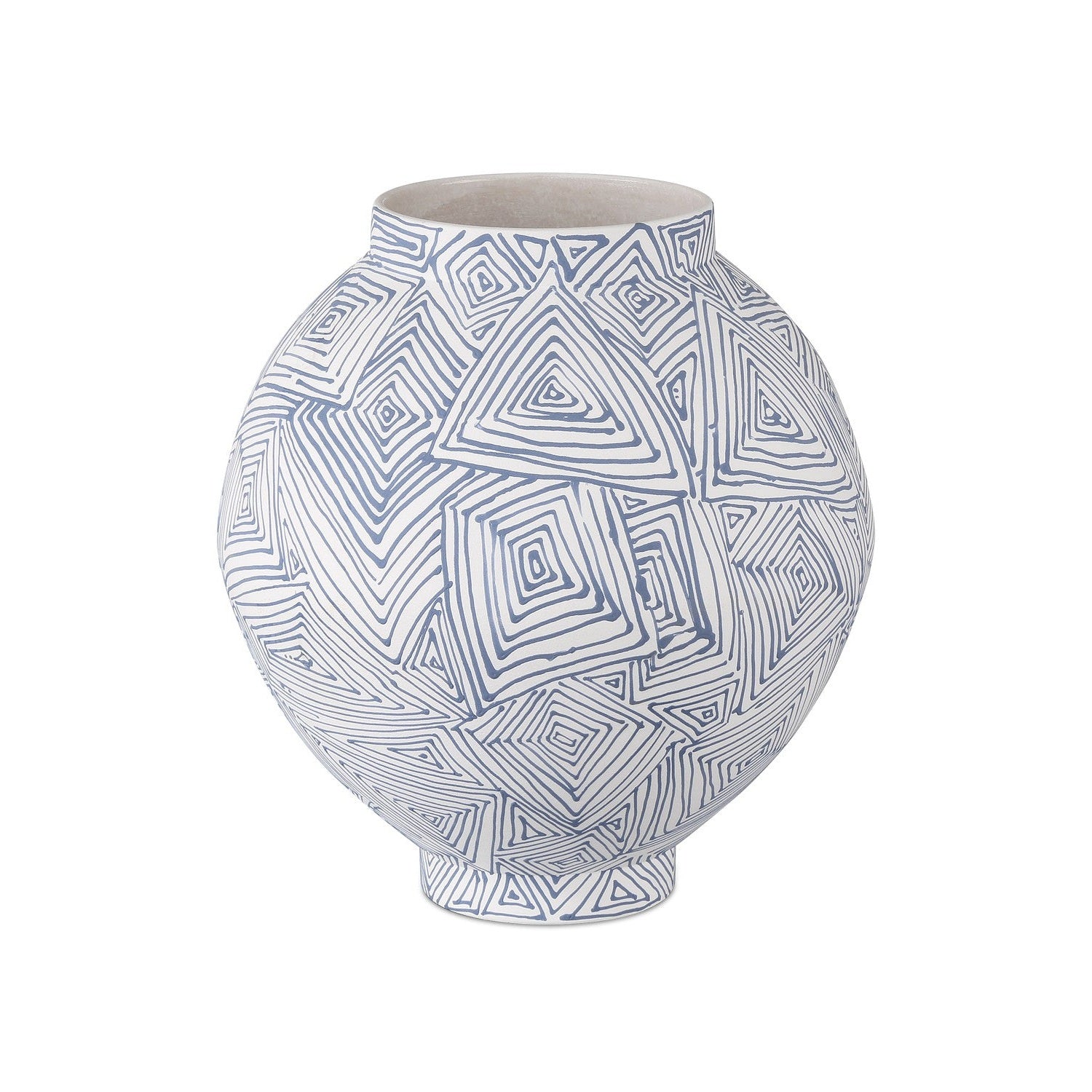 Currey and Company - 1200-0866 - Vase - Blue Zag Collection - Blue/White