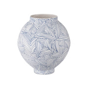 Currey and Company - 1200-0866 - Vase - Blue Zag Collection - Blue/White