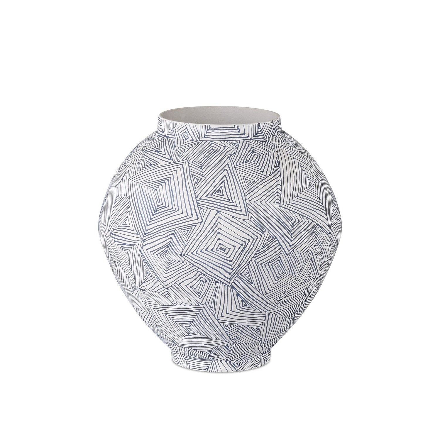 Currey and Company - 1200-0867 - Vase - Blue Zag Collection - Blue/White
