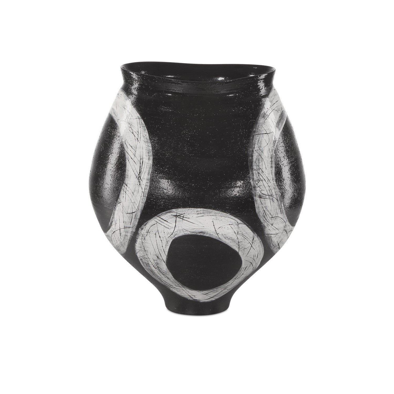 Currey and Company - 1200-0870 - Vase - Satori Vase - Black/Light Gray