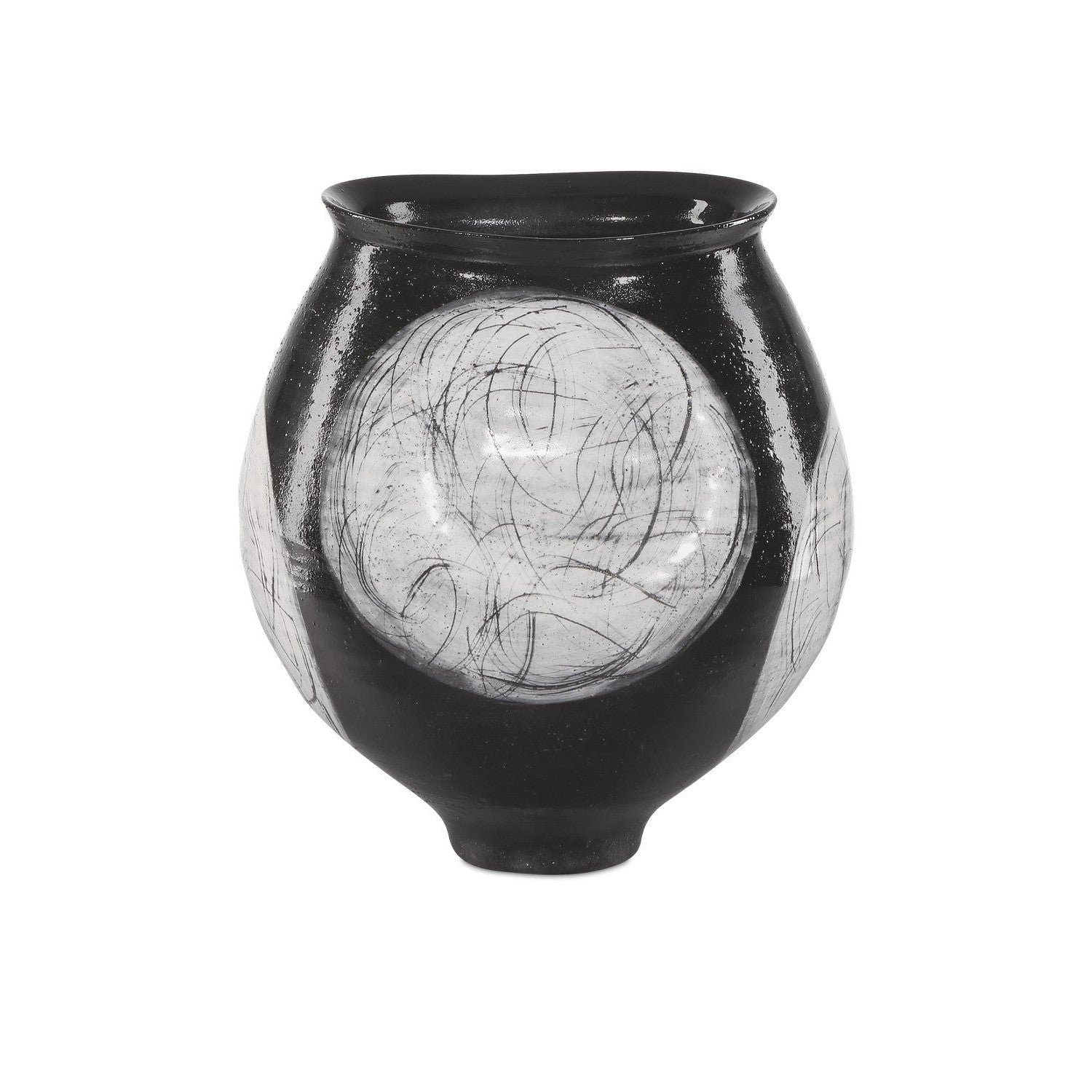 Currey and Company - 1200-0871 - Vase - Nakamura Vase - Black/Light Gray