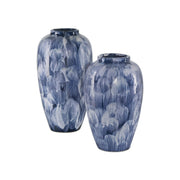 Currey and Company - 1200-0882 - Vase Set of 2 - Pallas Collection - Blue/White