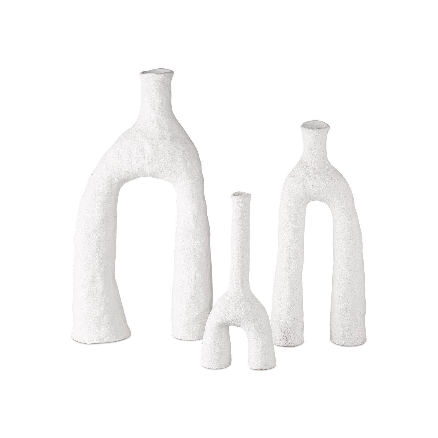 Currey and Company - 1200-0889 - Vase Set of 3 - Zante Vase Set of 3 - Matte White