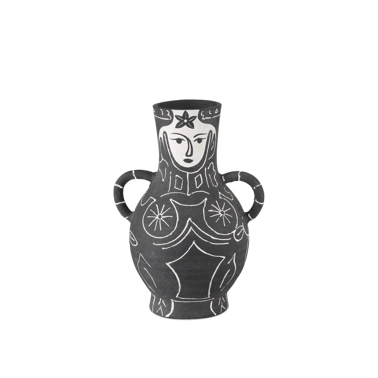 Currey and Company - 1200-0891 - Vase - Saint-Paul-de-Vence Collection - Black/White
