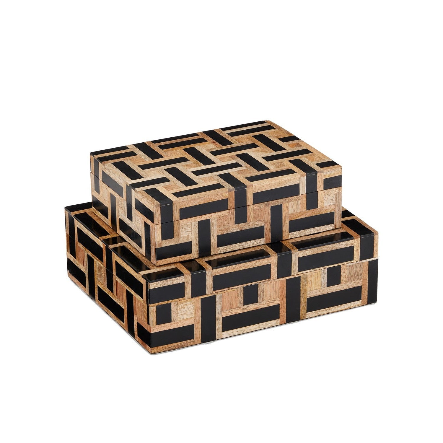 Currey and Company - 1200-0898 - Box Set of 2 - Aarna Collection - Natural/Black