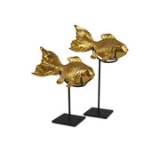 Currey and Company - 1200-0902 - Goldfish Set of 2 - Goldfish Set of 2 - Gold/Black