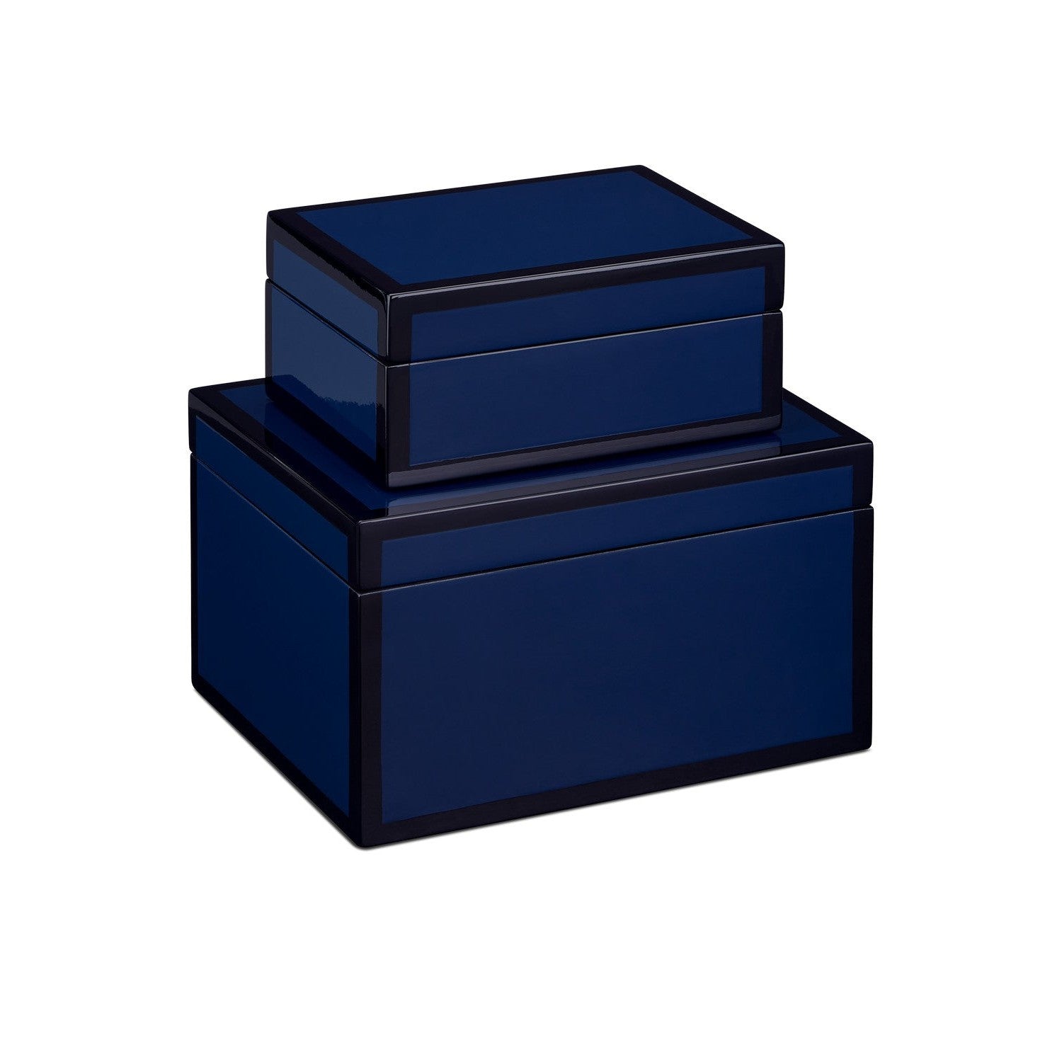 Currey and Company - 1200-0905 - Box Set of 2 - Lacquer Collection - Navy/Black