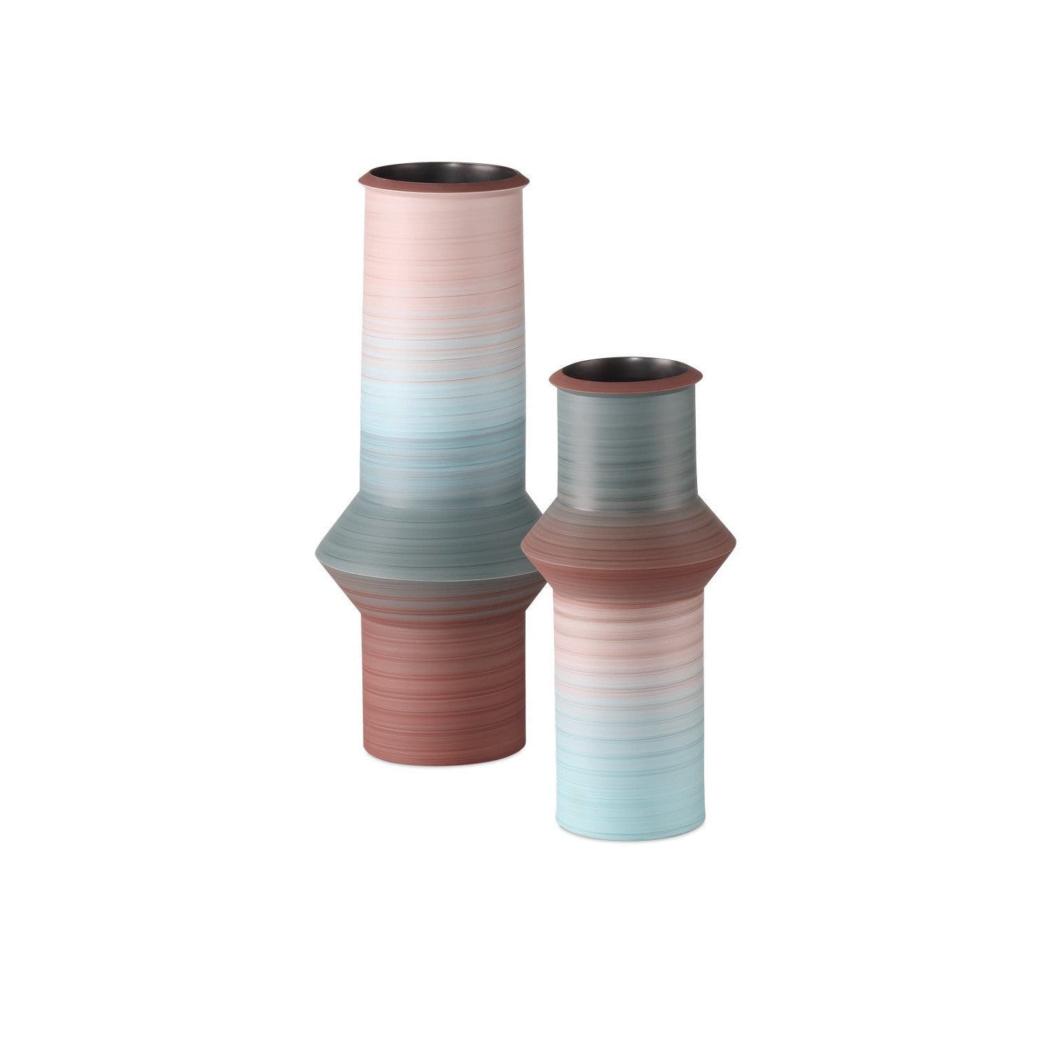 Currey and Company - 1200-0909 - Vase Set of 2 - Happy 80's Collection - Blue/Dark Red