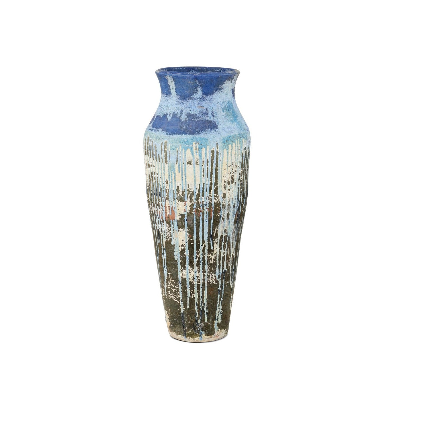 Currey and Company - 2200-0043 - Urn - Capizzi Collection - Antique White / Blue Drip