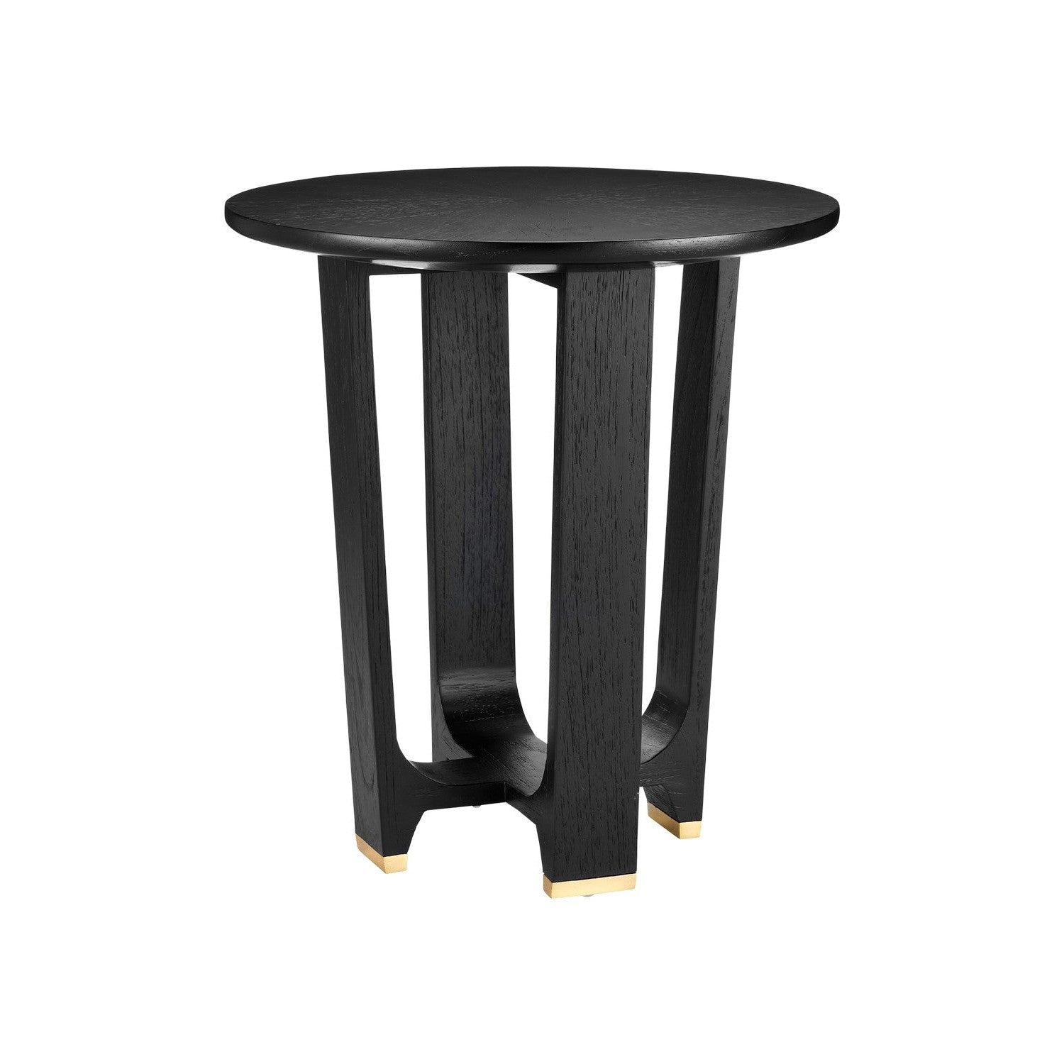 Currey and Company - 3000-0259 - Accent Table - Blake Collection - Matte Caviar Black/Polished Brass