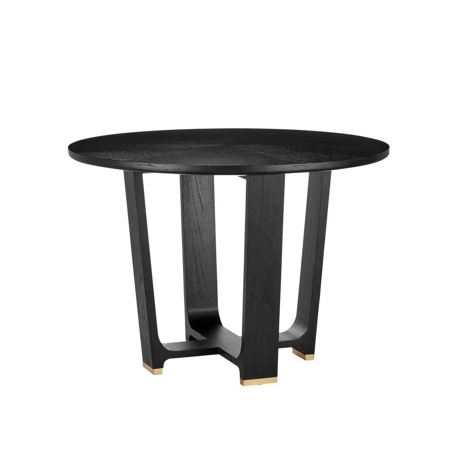 Currey and Company - 3000-0260 - Dining Table - Blake Collection - Matte Caviar Black/Polished Brass