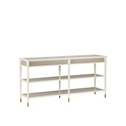 Currey and Company - 3000-0263 - Console Table - Aster Collection - Off-White/Fog/Polished Brass