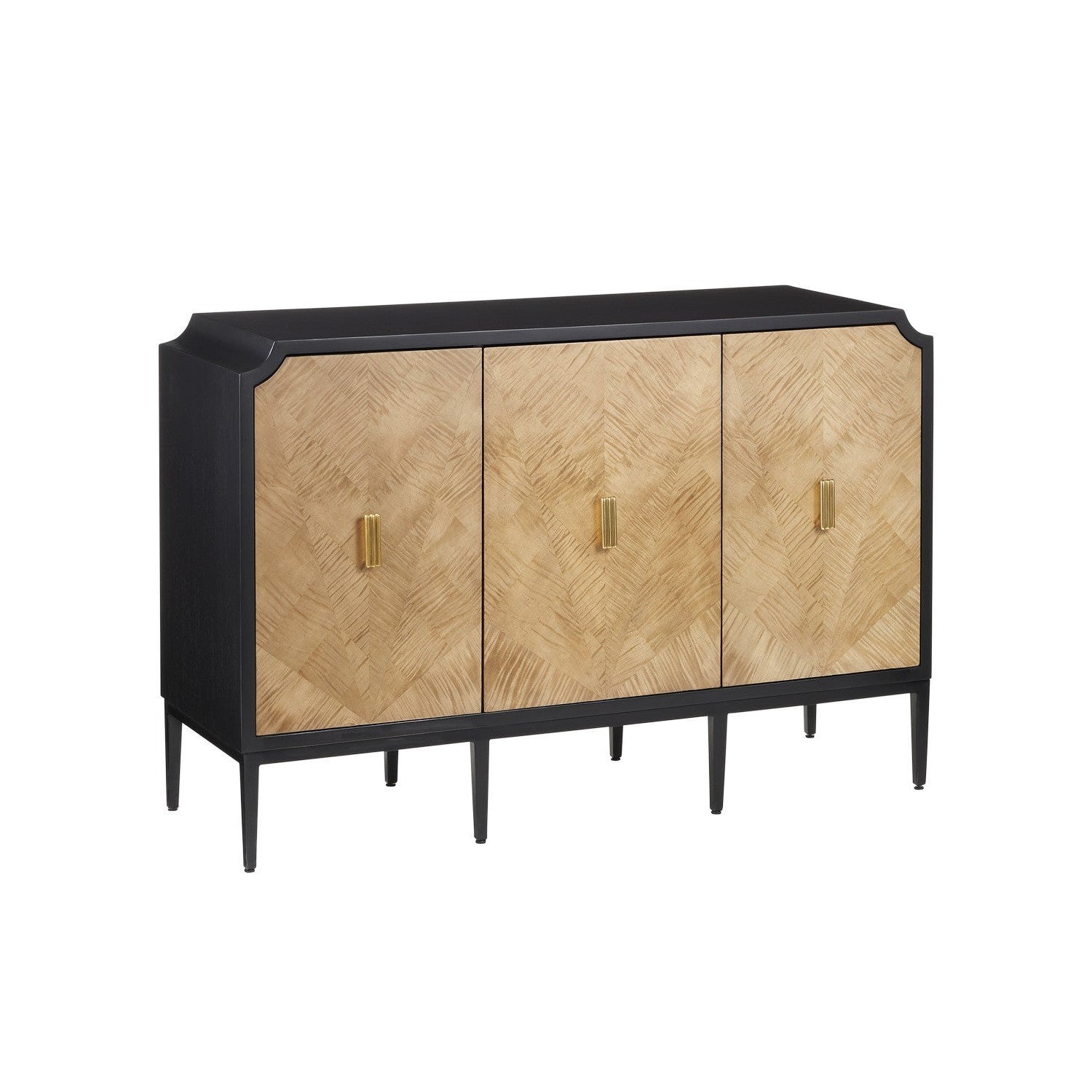 Currey and Company - 3000-0270 - Cabinet - Kallista Collection - Taupe/Caviar Black/Polished Brass/Black