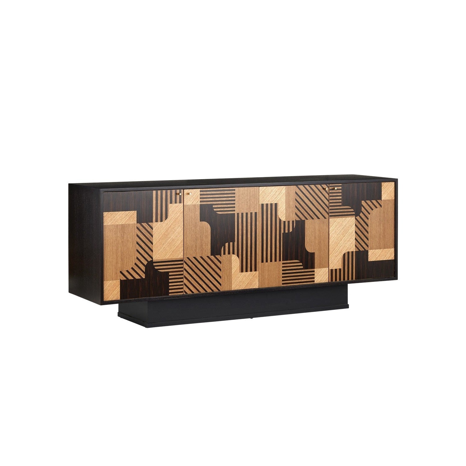 Currey and Company - 3000-0277 - Credenza - Memphis Collection - Natural/Espresso/Polished Brass