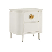 Currey and Company - 3000-0279 - Nightstand - Briallen Collection - Cerused White/Brass