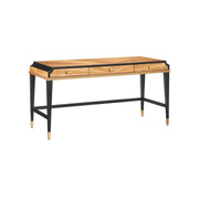 Currey and Company - 3000-0289 - Desk - Kallista Collection - Taupe/Caviar Black/Polished Brass/Blue