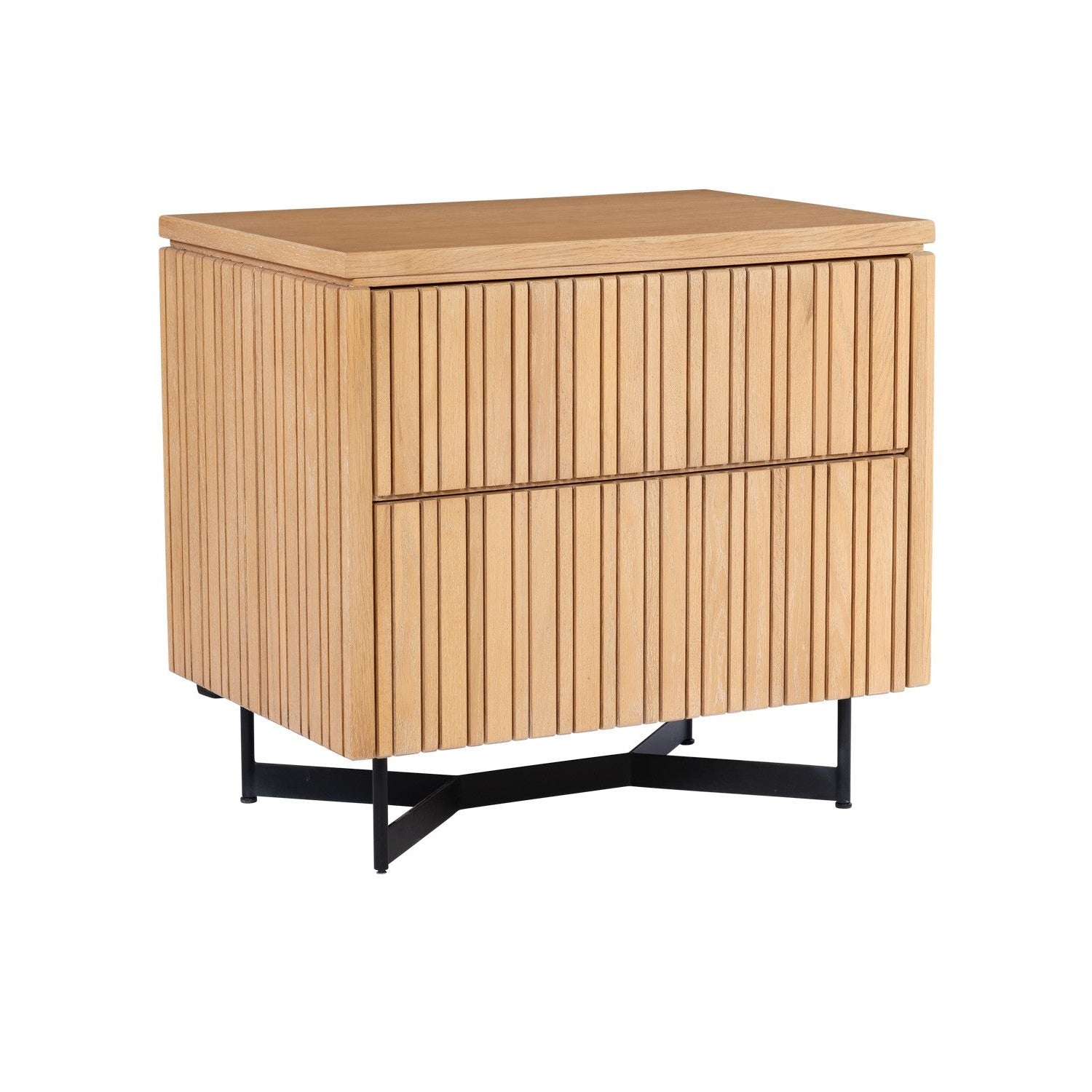 Currey and Company - 3000-0292 - Nightstand - Indeo Collection - Washed Oak/Black