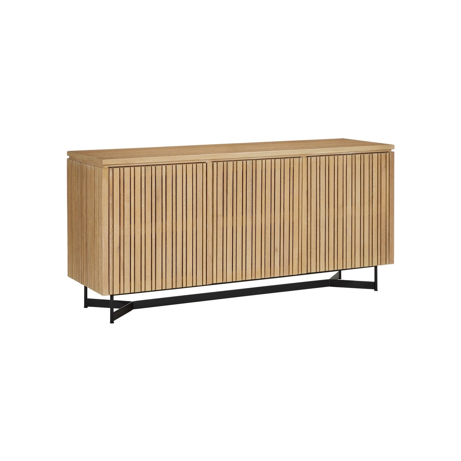 Currey and Company - 3000-0294 - Credenza - Indeo Collection - Washed Oak/Black